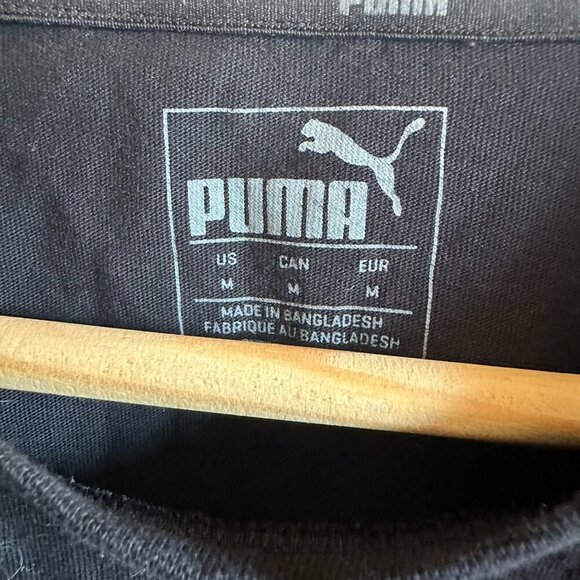 ๐ค PUMA Black Long Sleeve Logo Shirt โ Size M - Picture 2 of 5